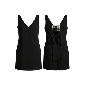 New York & Company Black Cocktail Dress XXLarge XXL– NWT, Rhinestone Back Bow